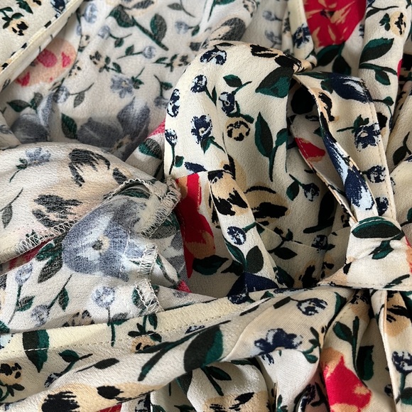 Ba&Sh Paco Rouched Floral Print Crepe Wrap Blouse small - Picture 8 of 10